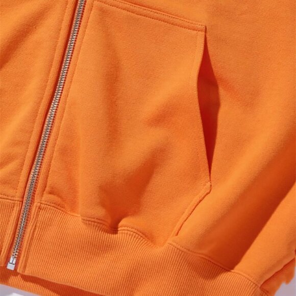 Patched Logo Zip Up Hoodie Sweatshirt Men's - Picture 5 of 6